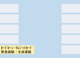 「カードローン・クレジットカード・簡易保険・生命保険」ボタンをお押しください。