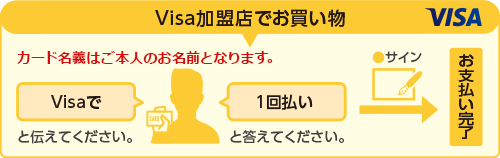 Visa加盟店でお買い物