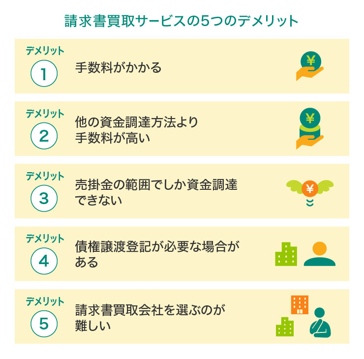 請求書買取サービスの5つのデメリット