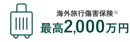 海外旅行傷害保険最高2,000万円
