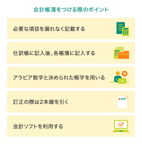 会計帳簿をつける際のポイント