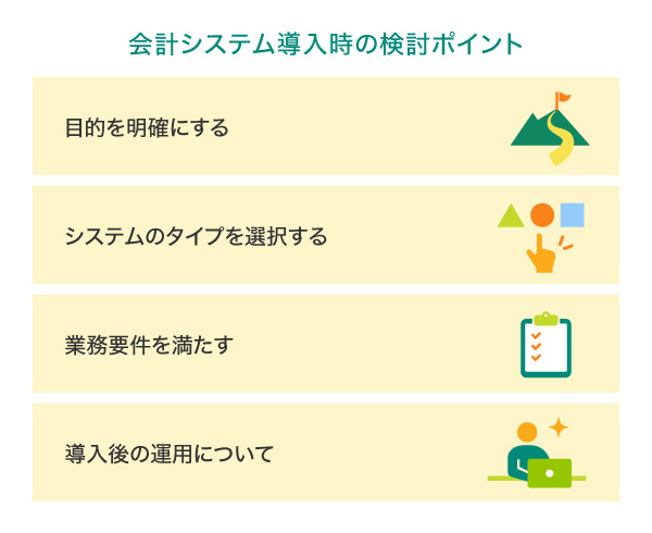 会計システム導入時の検討ポイント
