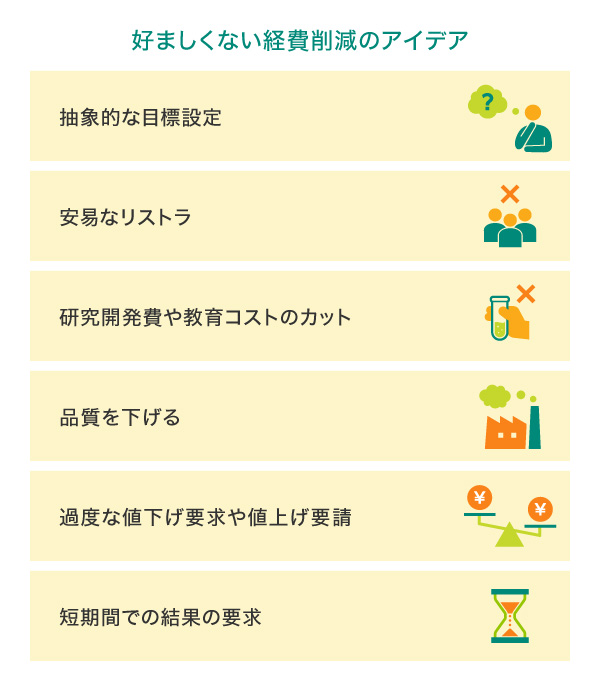 好ましくない経費削減アイデア