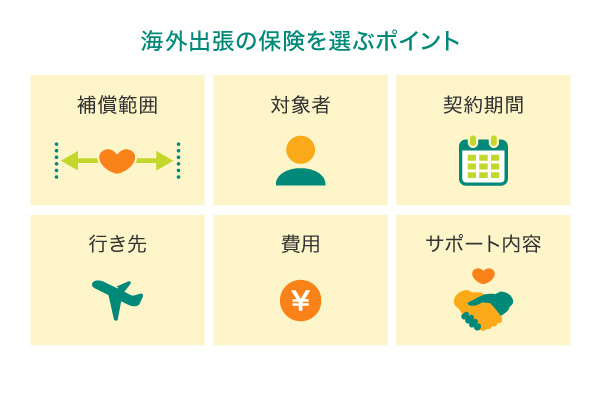 海外出張の保険を選ぶポイント