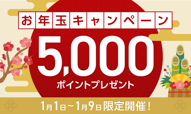 お年玉キャンペーン5,000ポイントプレゼント