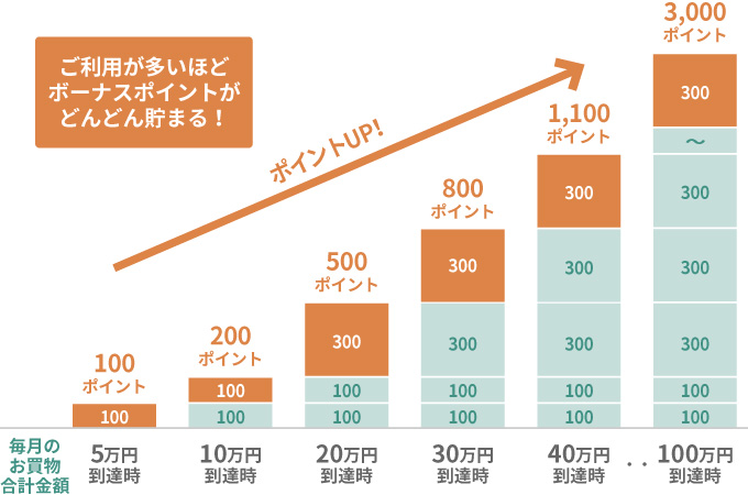「京王パスポートVISAゴールドカード」をご利用の場合のポイント例