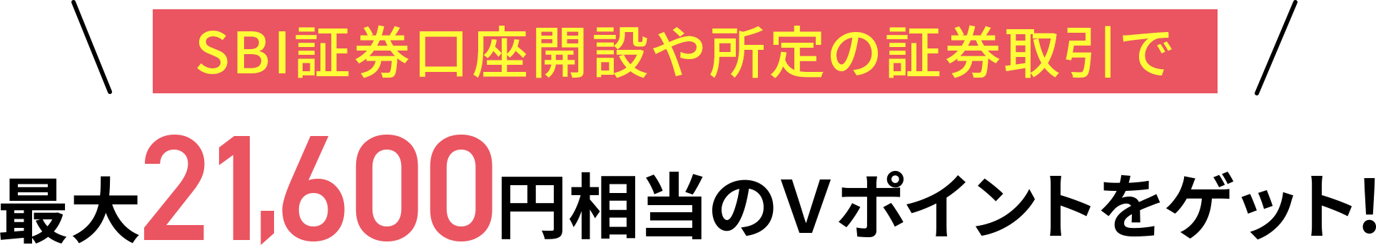 SBI証券口座開設や所定の証券取引などをするとクレカ積立決済額に対して最大15,000円相当のVポイントをゲット!