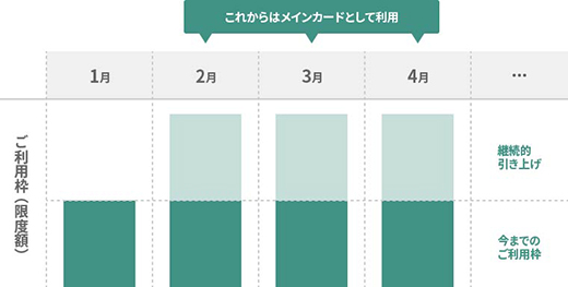 ご利用枠の継続的な引き上げのイメージ