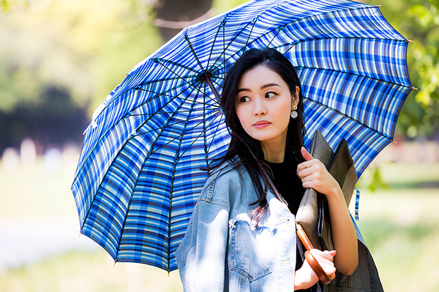 婦人用雨傘 あられ－カーボン－ ブルー　イメージ