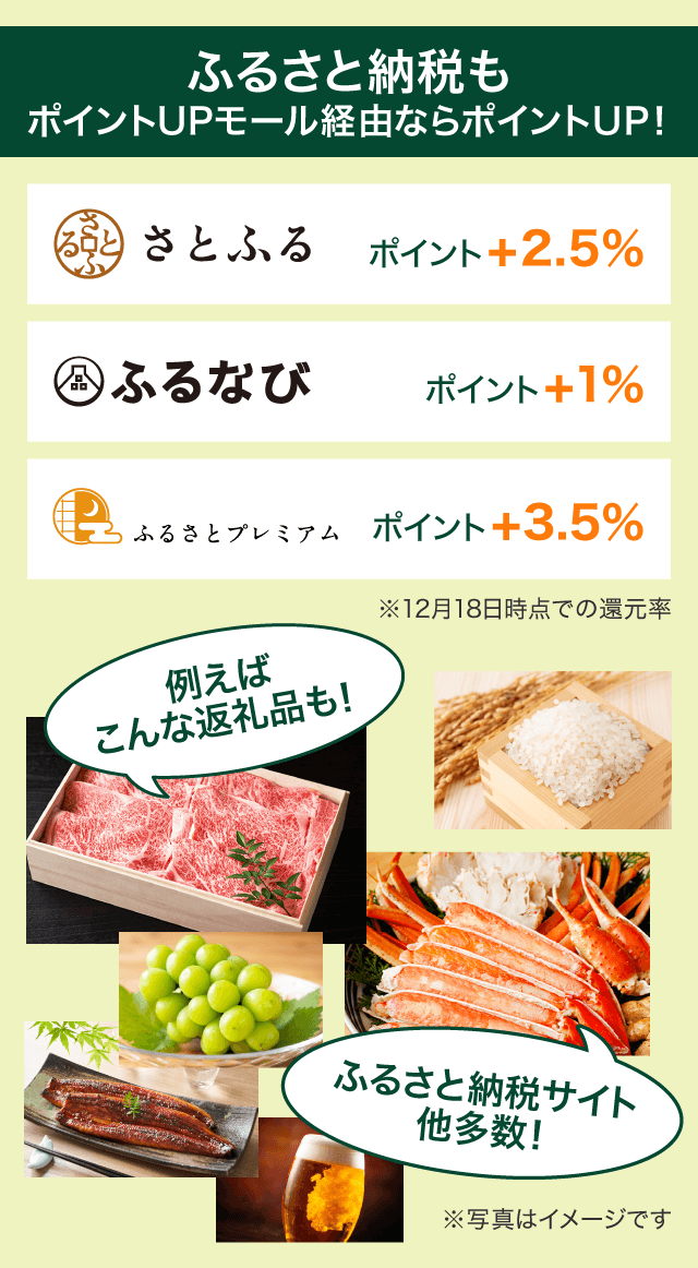 ふるさと納税もポイントUPモール経由ならポイントUP！