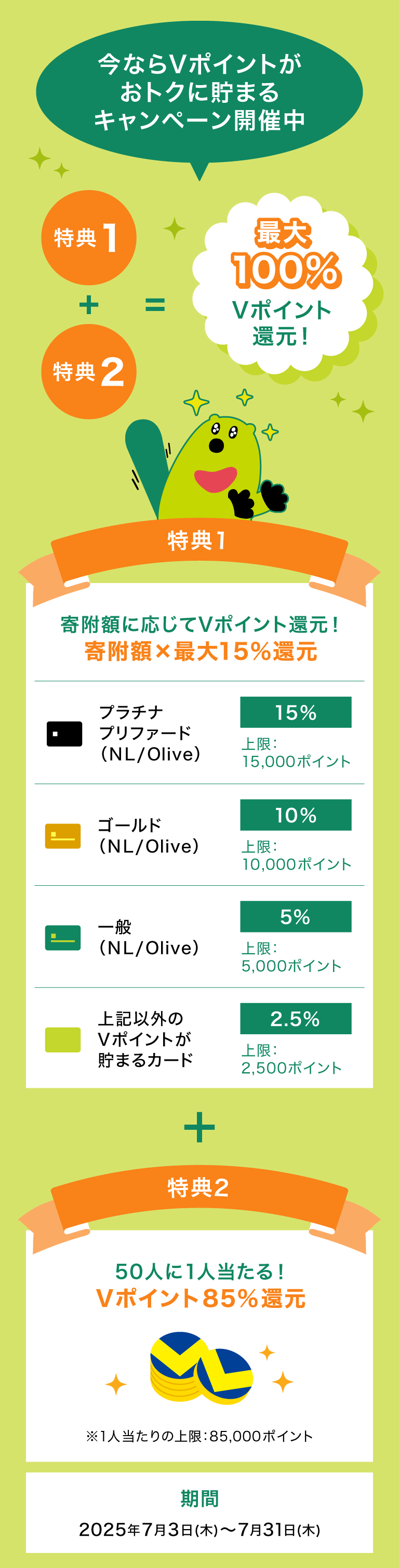 今ならVポイントがおトクに貯まるキャンペーン開催中