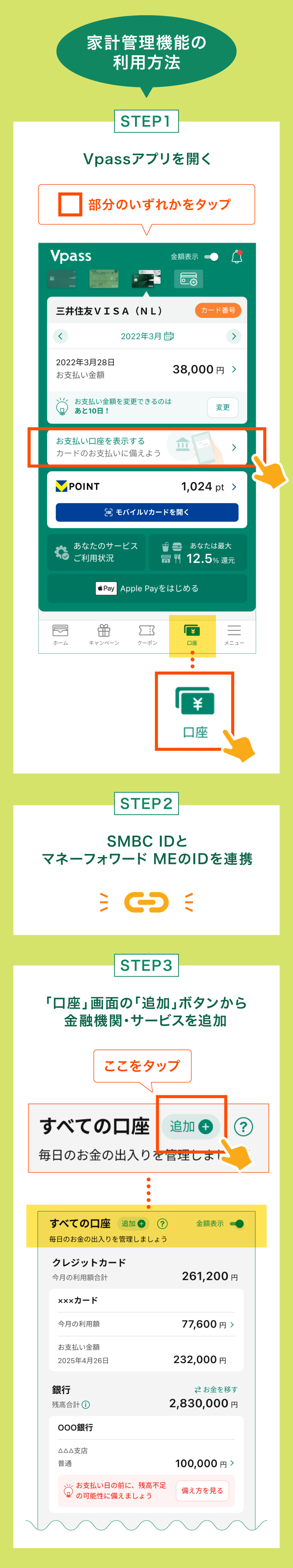 家計管理機能の利用方法