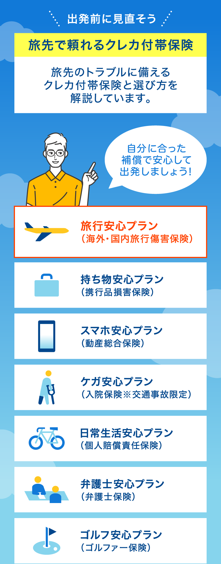 旅先で頼れるクレカ付帯保険