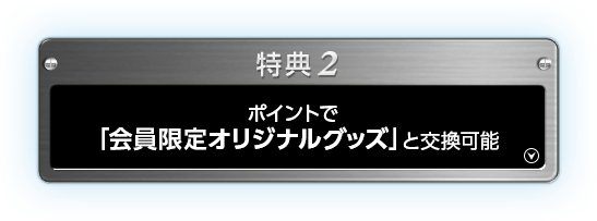 特典2 ポイントで「会員限定オリジナルグッズ」と交換可能