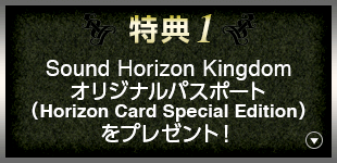 特典1 Sound Horizon Kingdomオリジナルパスポート（Horizon Card Special Edition）をプレゼント！