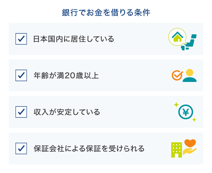 銀行でお金を借りる条件