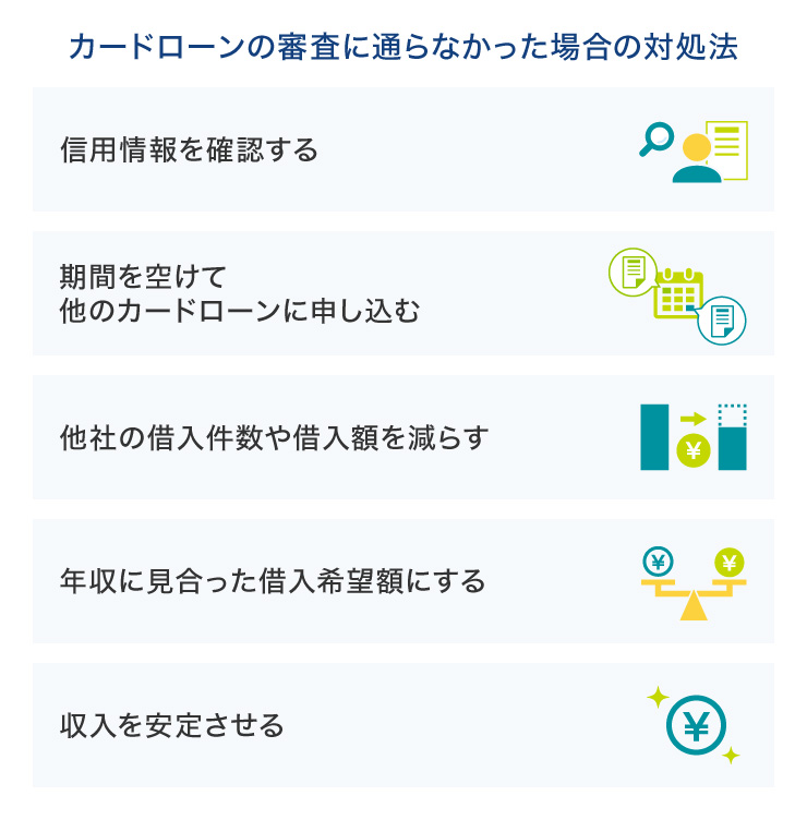 カードローンの審査に通らなかった場合の対処法