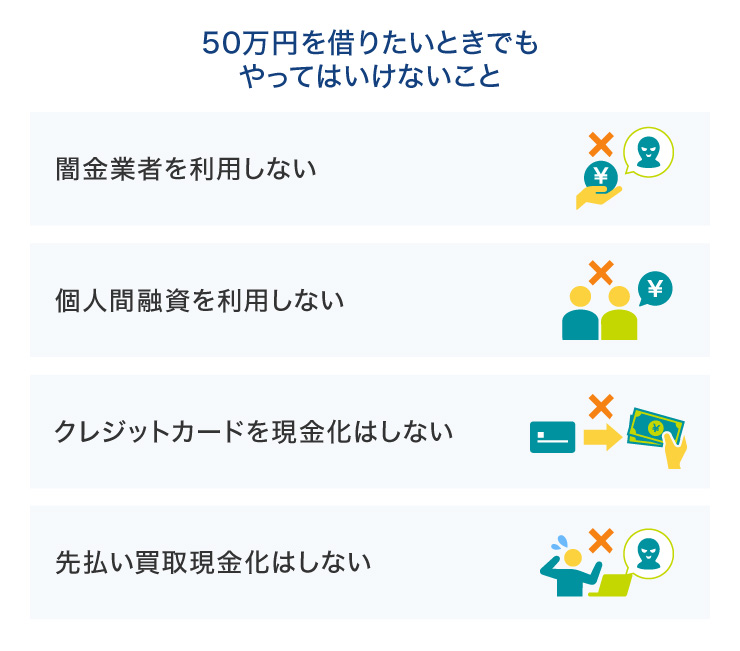 50万円を借りたいときでもやってはいけないこと