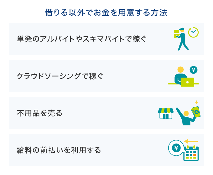 借りる以外でお金を用意する方法