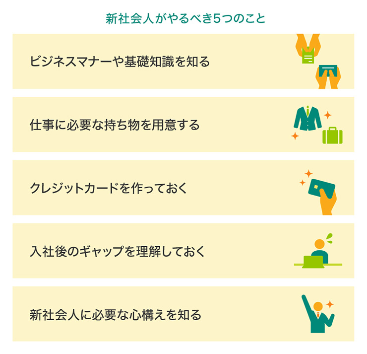 新社会人がやるべき5つのこと