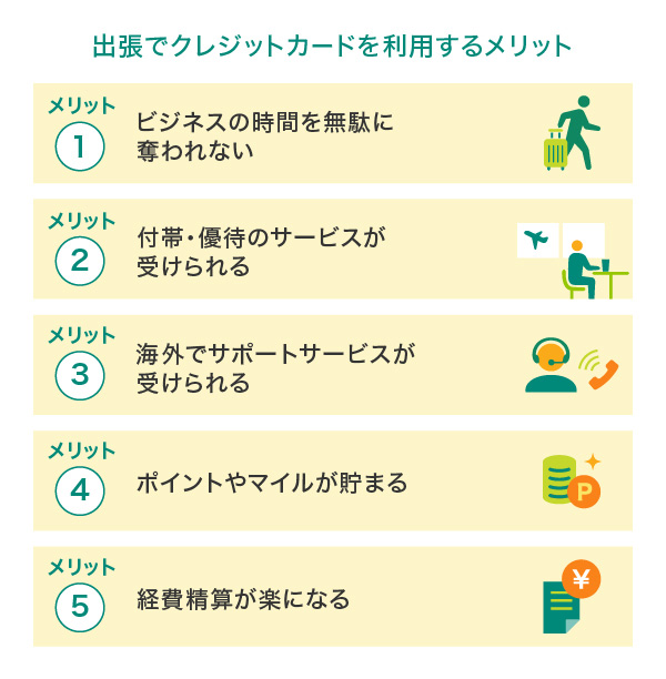 出張でクレジットカードを利用するメリット