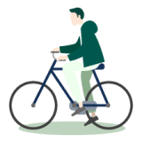 自転車に乗る人