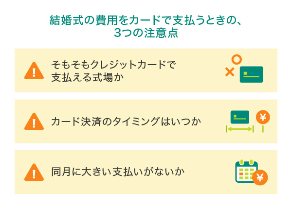 結婚式の費用をクレジットカードで支払う、3つの注意点