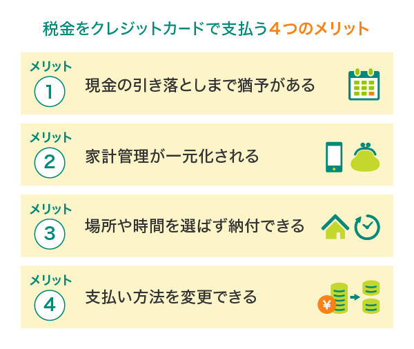 税金をクレジットカードで払う4つのメリット