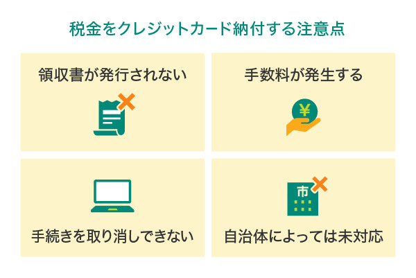 税金をクレジットカード納付する際の注意点