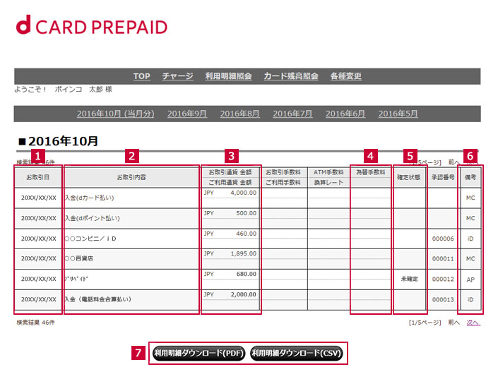 D カード 利用 明細